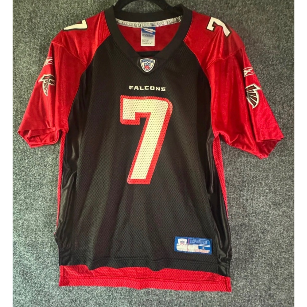 Reebok Atlanta Falcons NFL Jersey Kids L 14-16 Black Red Vintage Michael Vick 7